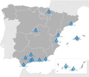 Mapa de España AquaClub 2017